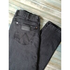 Wrangler Retro Slim Straight Men's 34x32 Black Denim Jeans Western Cowboy